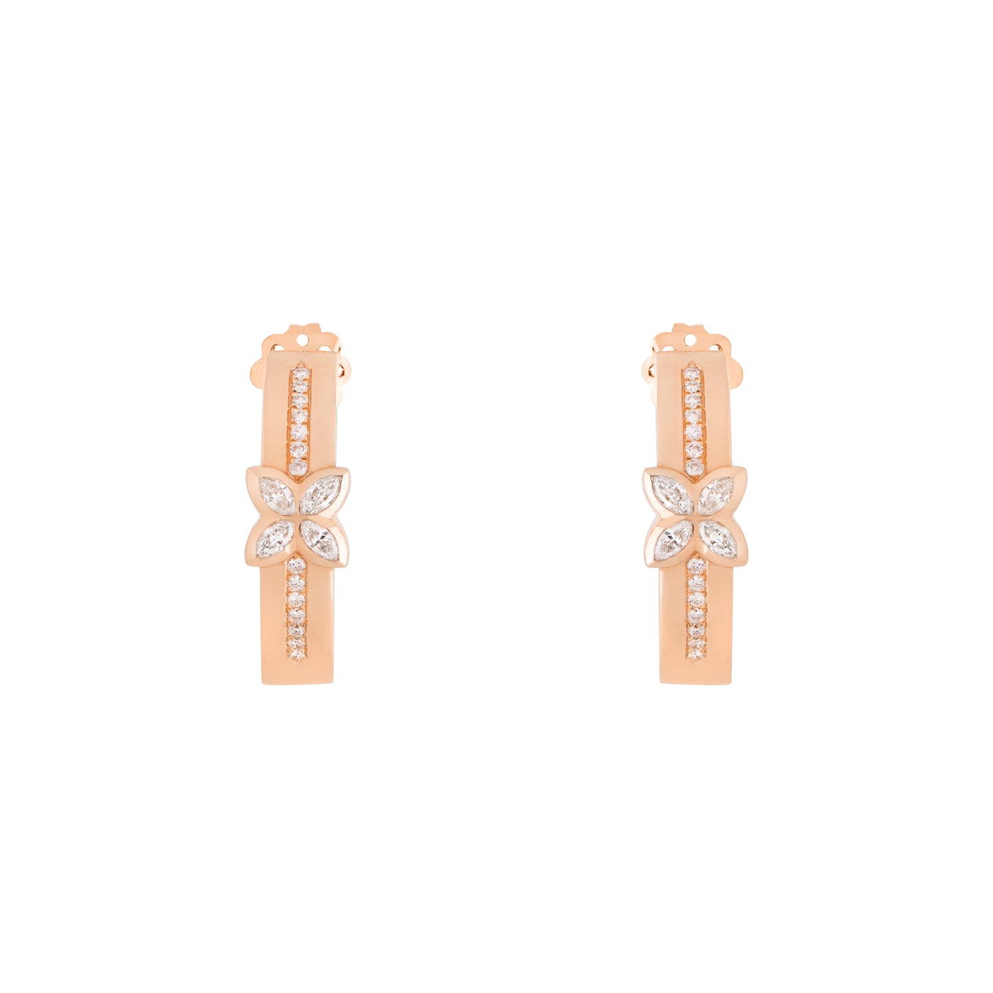Grand Bloom Earrings - Rose Gold & Diamond