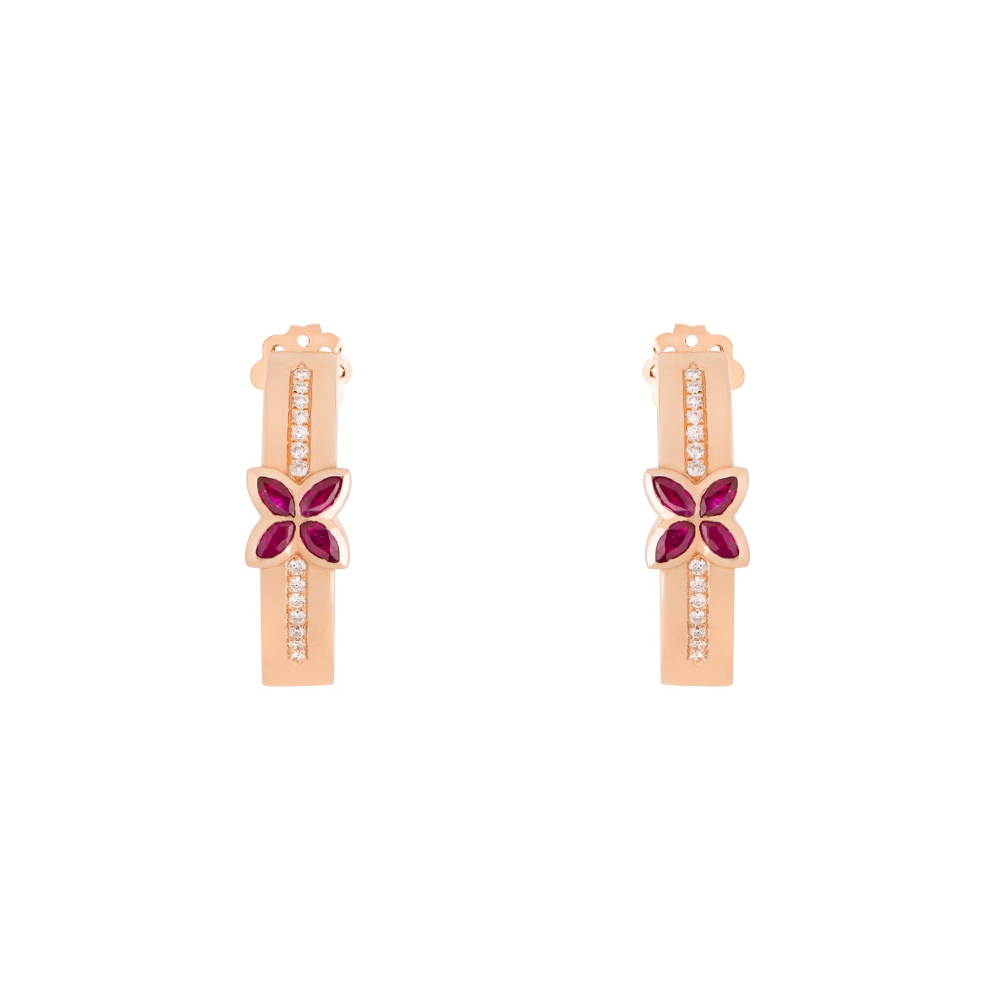 Grand Bloom Earrings - Ruby