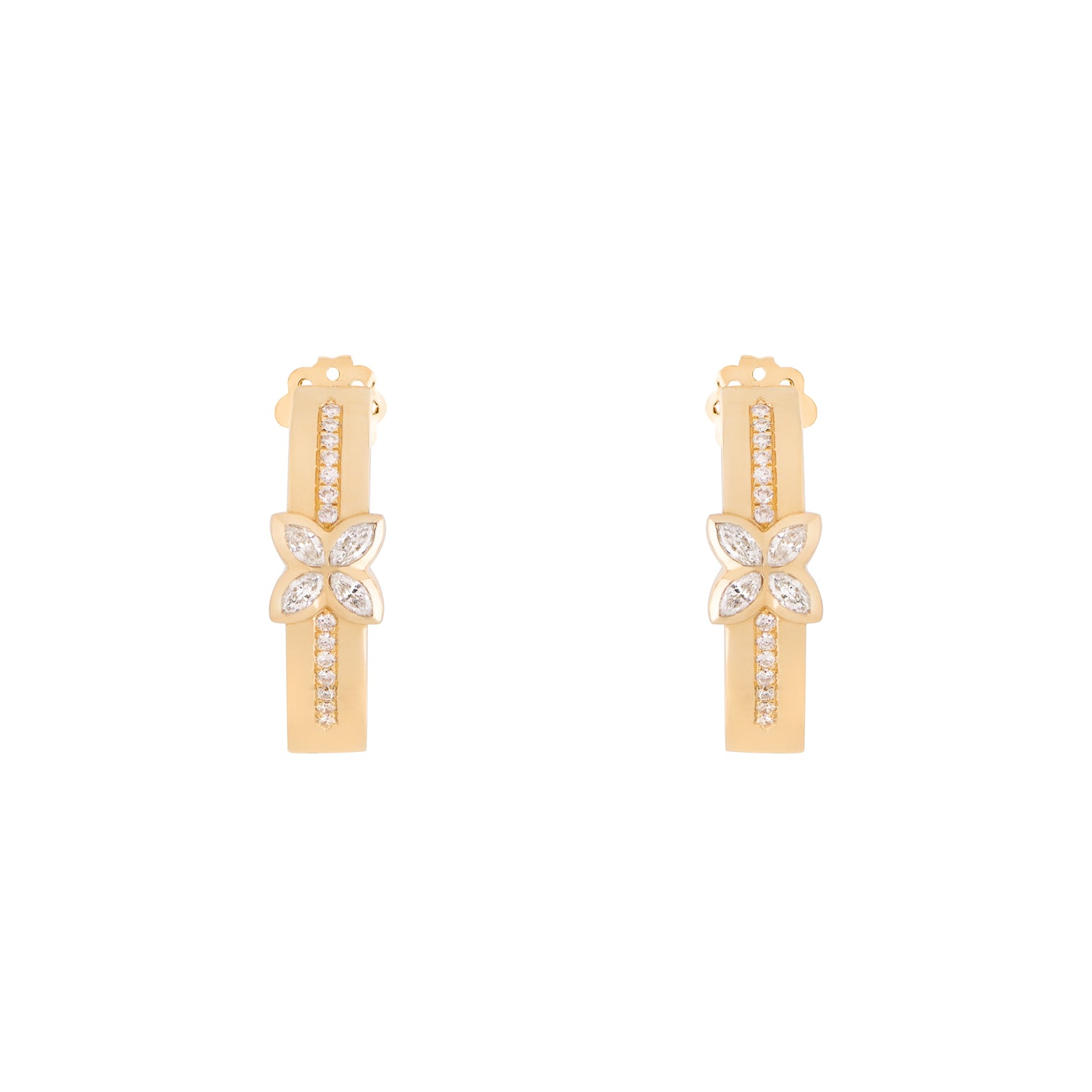 Grand Bloom Earrings - Yellow Gold & Diamond
