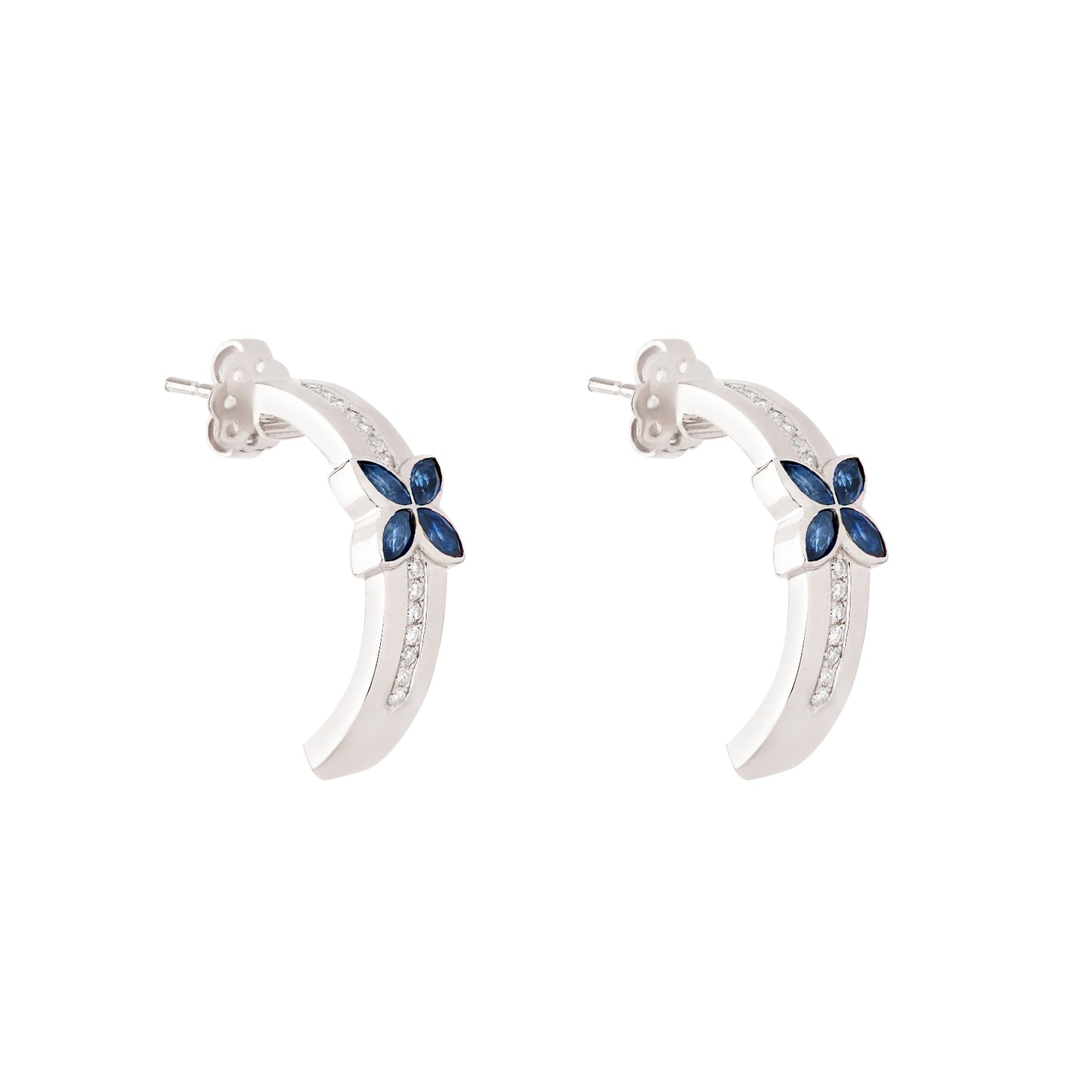 Grand Bloom Earrings - Blue Sapphire