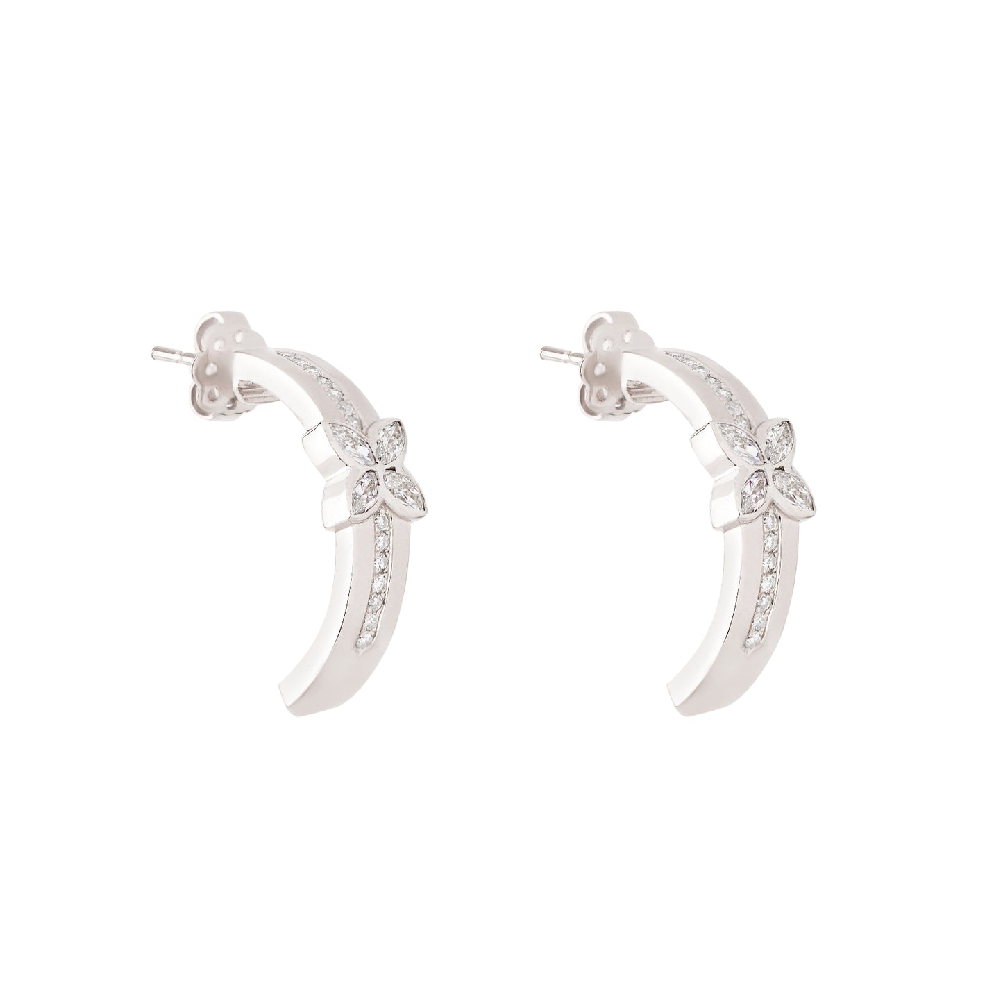 Grand Bloom Earrings - White Gold & Diamond