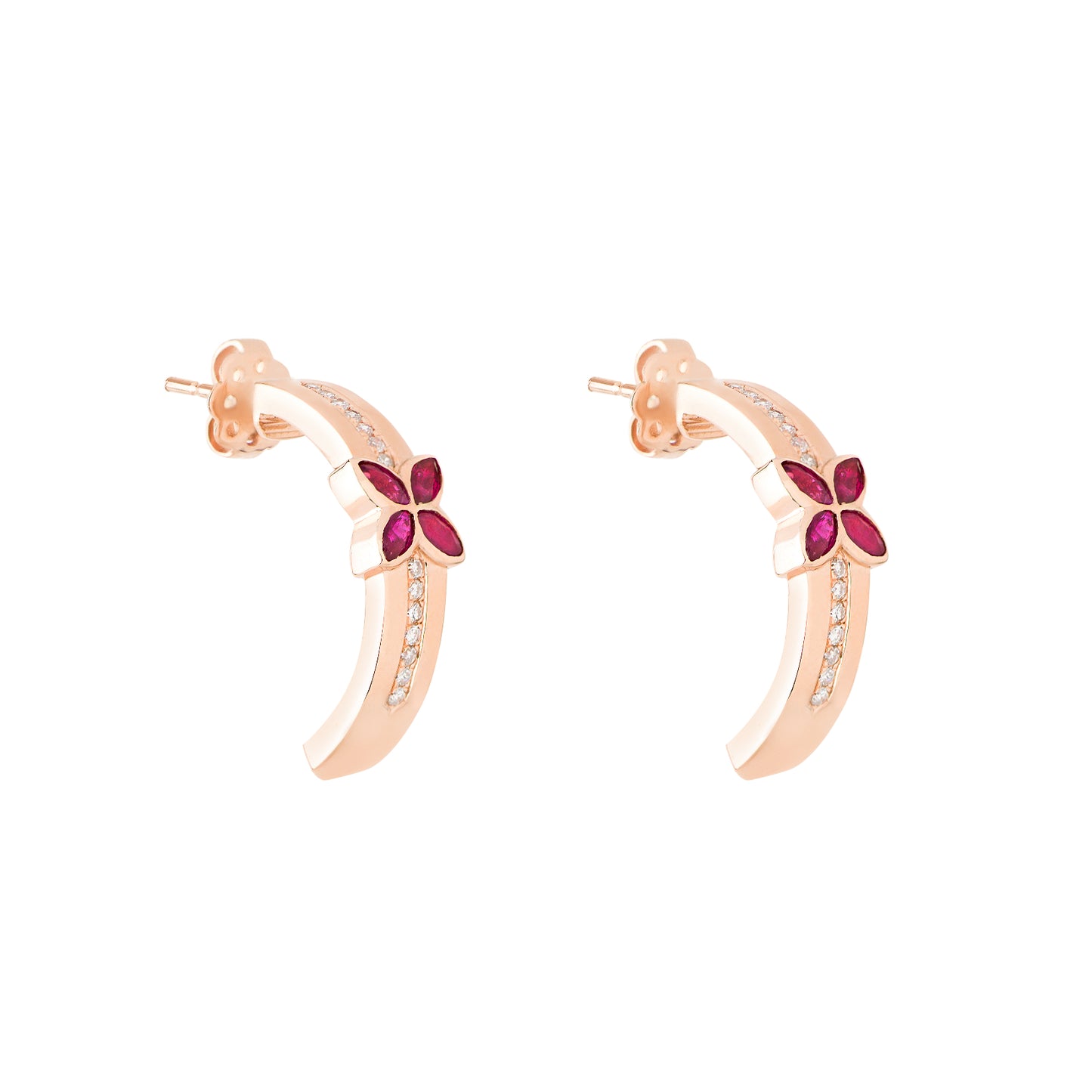Grand Bloom Earrings - Ruby