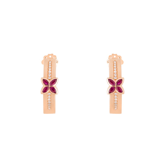 Grand Bloom Earrings - Ruby