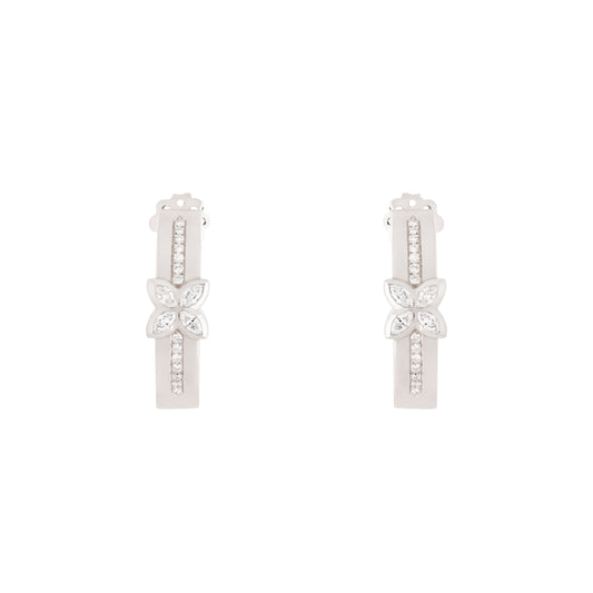 Grand Bloom Earrings - White Gold & Diamond