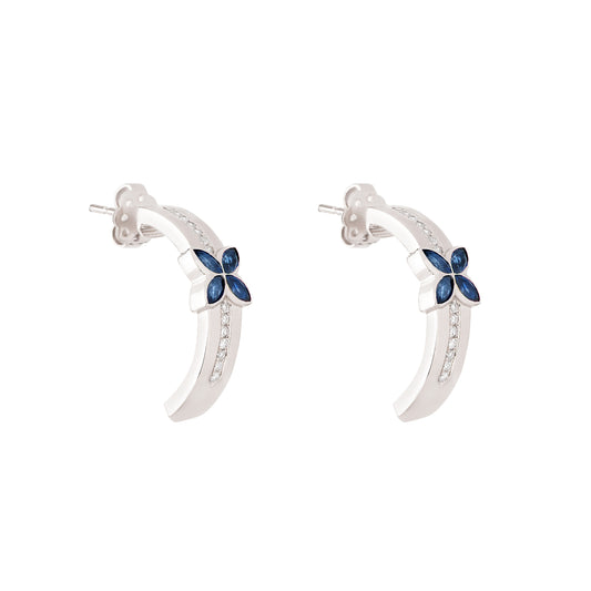 Grand Bloom Earrings - Blue Sapphire