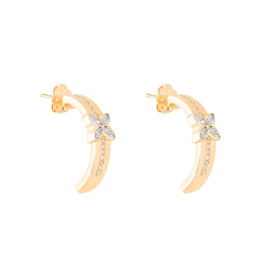 Grand Bloom Earrings - Yellow Gold & Diamond