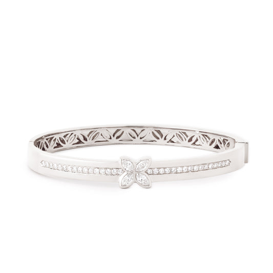 Grand Bloom Bangle - White Gold